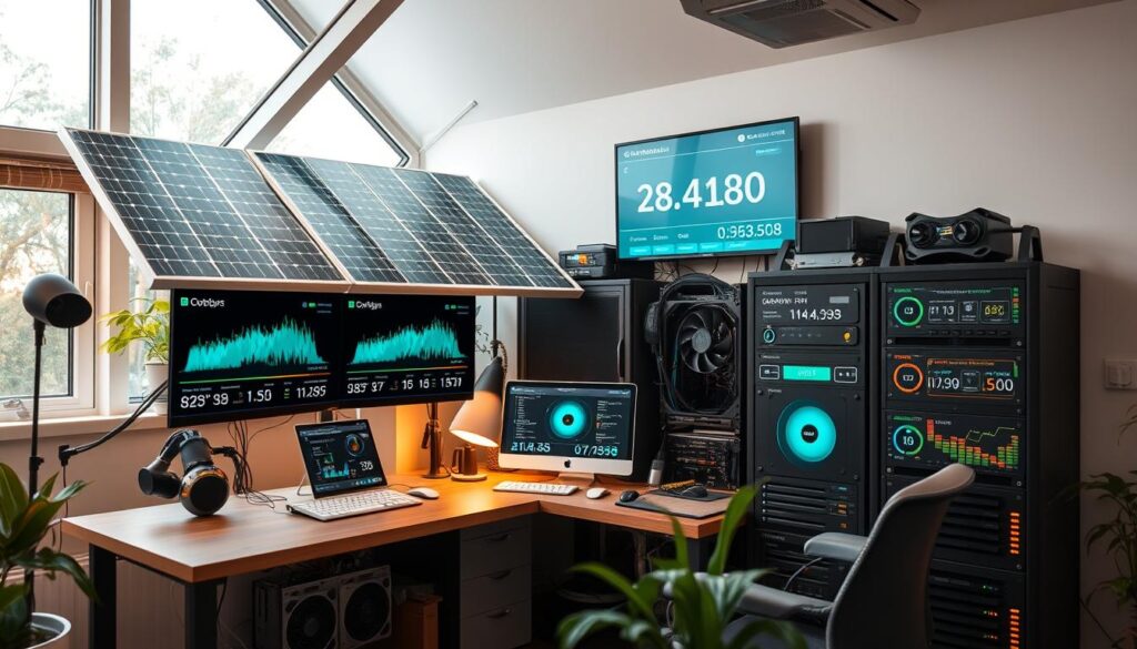 Profitable home mining setup powered by renewable energy