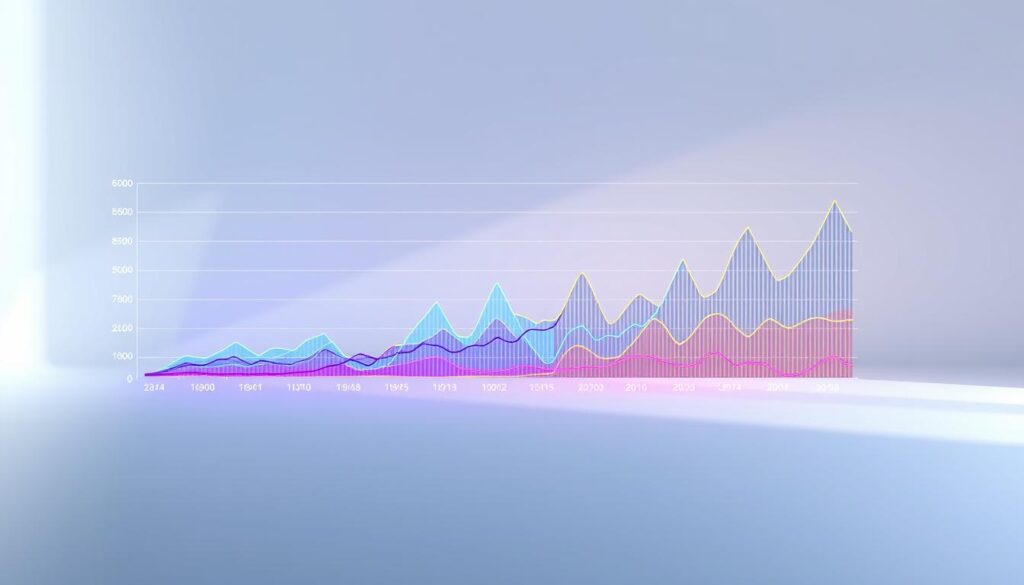 Prompt A vibrant and dynamic visualization showcasing the evolution of Bitcoin and altcoin market share over time. A clean, minimalist background frames the central focus - a series of colorful, animated line graphs tracing the rise and fall of cryptocurrency dominance. The graphs are meticulously detailed, with clearly labeled axes and data points, conveying the ebb and flow of market trends with precision. Soft, directional lighting casts an authoritative, yet approachable atmosphere, inviting the viewer to explore the insights presented. The overall composition strikes a balance between technical precision and visual captivation, perfectly suited to illustrate the "Evolution of Bitcoin and Altcoin Market Shares".