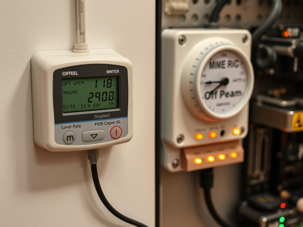 Smart timer controlling mining equipment during off-peak electricity hours