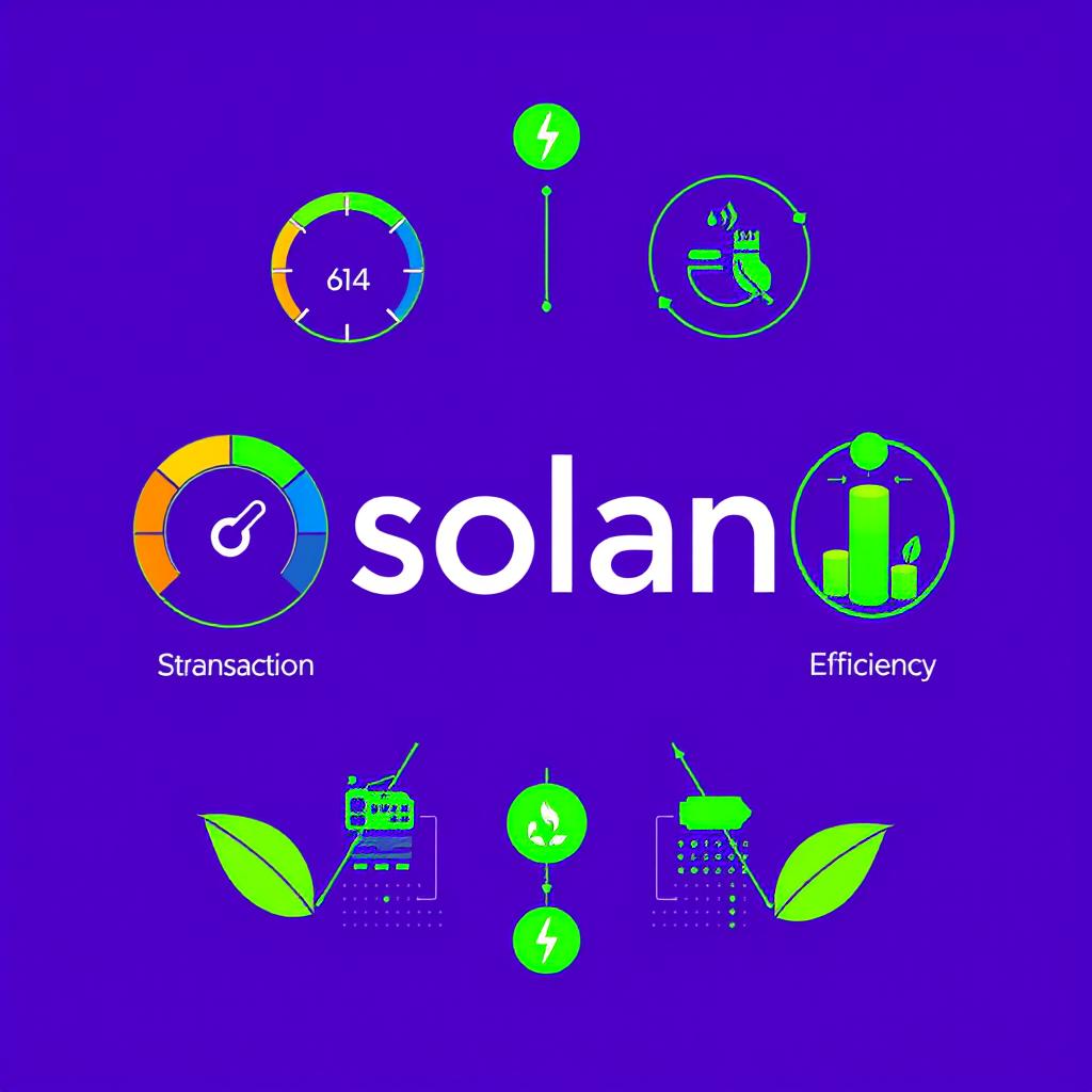 Solana logo with high-speed, low-energy transaction visualization