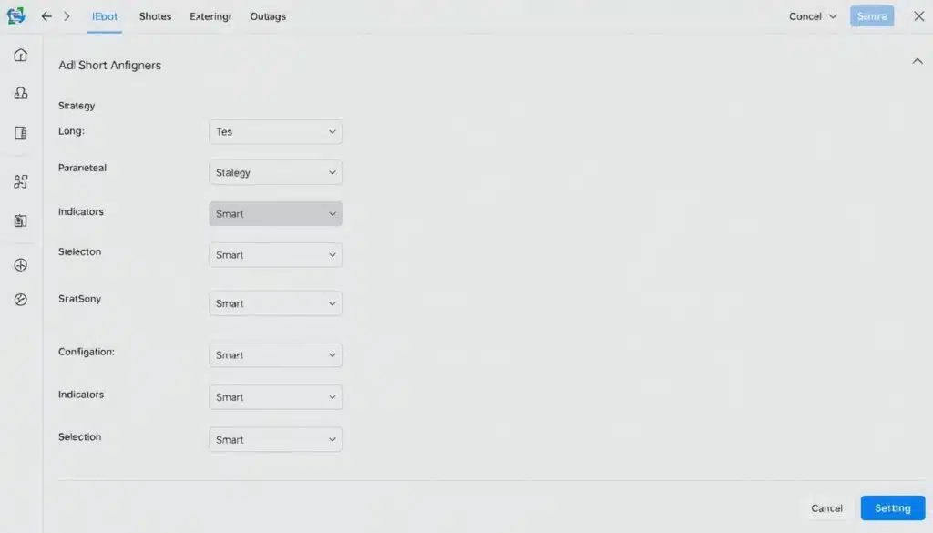 TradeSanta bot configuration page showing long and short strategy settings