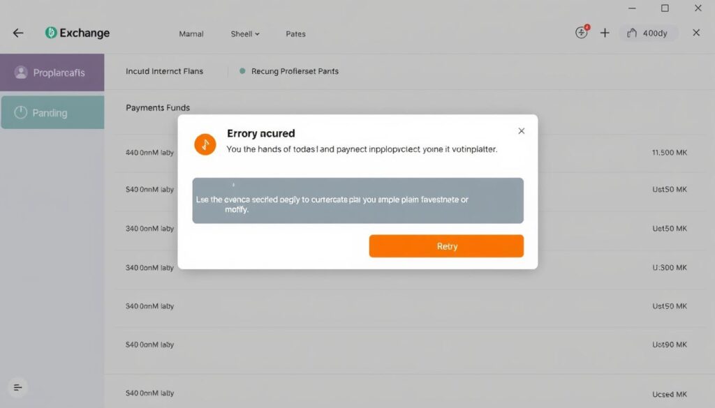 Troubleshooting screen showing recurring payment failure notification