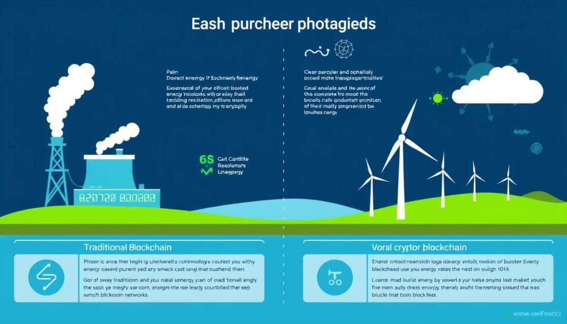Visualization of blockchain carbon footprint compared to sustainable cryptocurrency alternatives