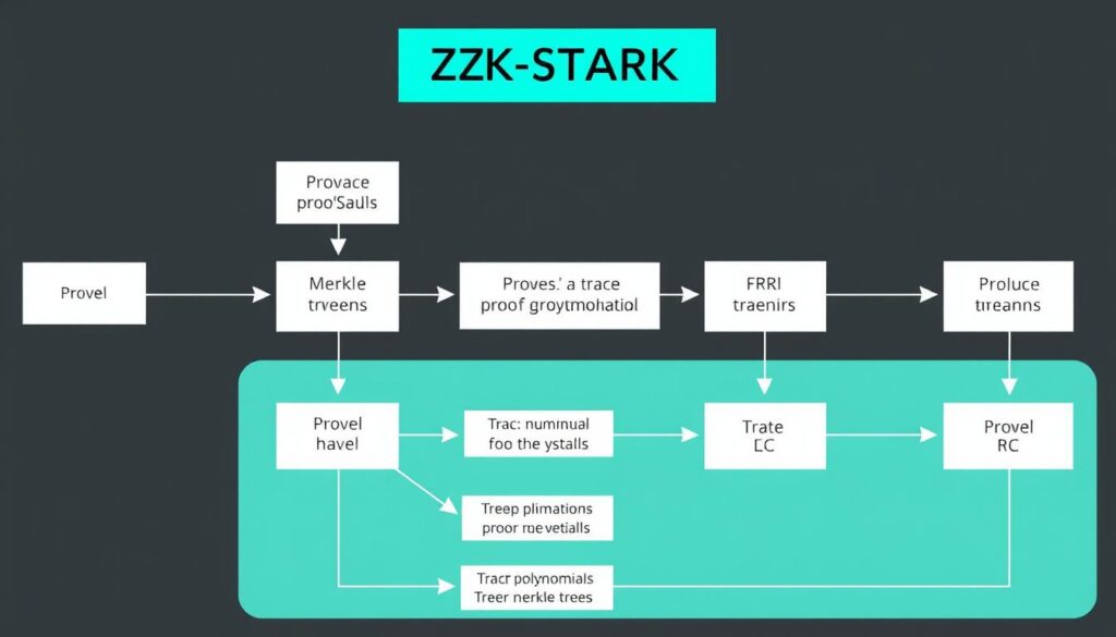 Visualization of the ZK-STARK proof generation and verification process