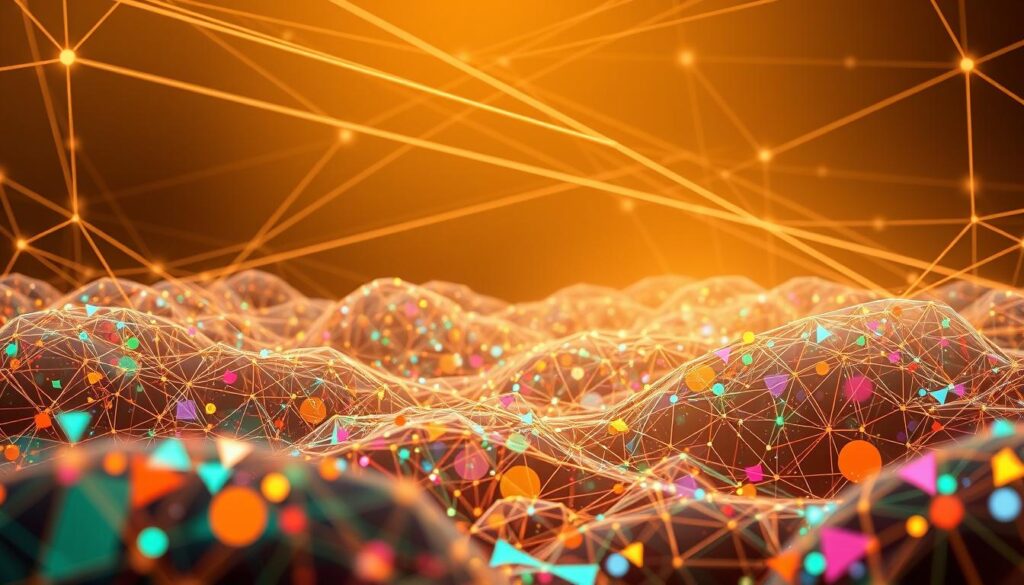 A complex web of interconnected liquidity pools, each a vibrant ecosystem of digital assets flowing and converging. In the foreground, a captivating array of colorful geometric shapes representing various cryptocurrencies, their edges softly blurred, creating a sense of fluidity. In the middle ground, transparent tubes and channels guide the movement of these digital assets, pulsing with energy. The background features a sleek, futuristic landscape of intersecting lines and planes, conveying the sophisticated technology powering these decentralized finance mechanisms. Warm, muted lighting casts a subtle glow, evoking a sense of stability and reliability. The overall composition suggests the essential role of liquidity pools in the optimization of DeFi yield farming strategies.