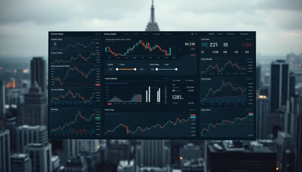 A detailed technical analysis dashboard showcasing a range of sentiment indicators for the cryptocurrency market. In the foreground, various graphs and charts display price movements, trading volume, and market sentiment data. The middle ground features a centralized dashboard with sliders, toggles, and buttons to customize the analysis. In the background, a muted cityscape or financial district provides a contextual backdrop, with a subtle glow of city lights and a moody, introspective atmosphere. The overall composition evokes a sense of data-driven decision-making and a deep understanding of the crypto market's dynamics.