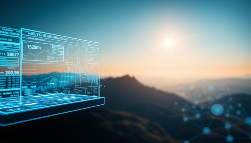 A futuristic scene of transparent digital transactions, captured through a cinematic lens. In the foreground, a sleek, holographic interface displays intricate financial data, its translucent layers revealing the flow of digital assets. The middle ground features a network of interconnected nodes, representing the decentralized infrastructure that powers seamless, secure transactions. The background is a serene, ethereal landscape, hinting at the boundless potential of this transformative technology. The scene is bathed in a soft, warm light, conveying a sense of trust, transparency, and the seamless integration of finance and technology.