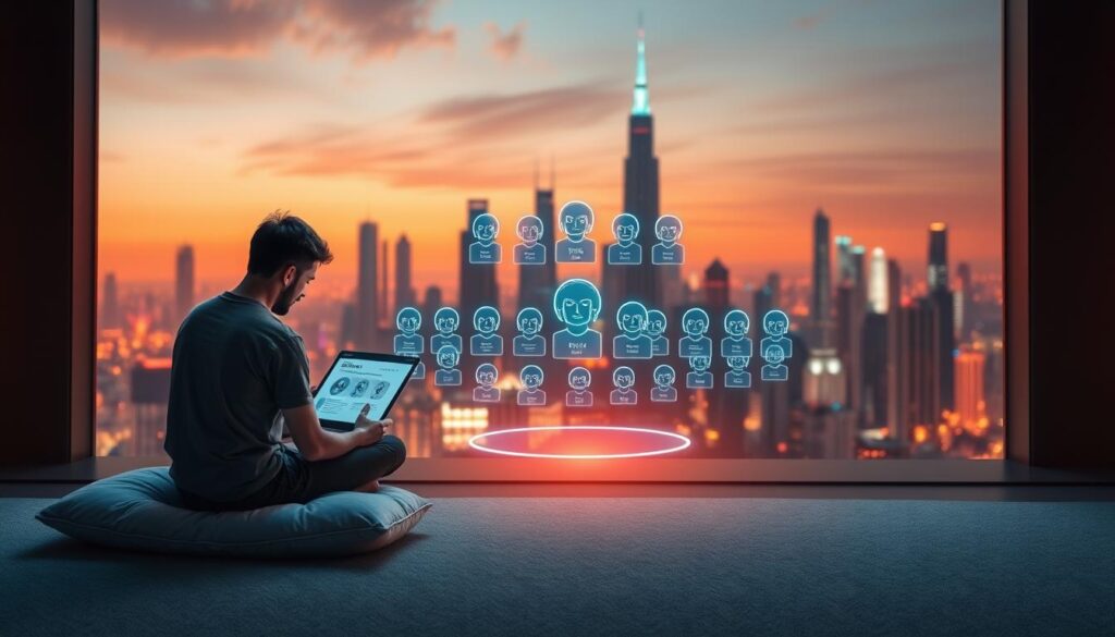 A serene and tranquil scene of a whitelist strategy for minting NFTs. In the foreground, a person sits cross-legged on a plush cushion, carefully reviewing a digital interface displaying the latest NFT project details. The middle ground features a floating array of holographic NFT avatars, each with a unique design, representing the exclusive whitelist opportunity. In the background, a futuristic cityscape with towering skyscrapers and a vibrant, neon-infused skyline sets the tone for the cutting-edge, high-tech environment. The lighting is soft and diffused, creating a calming ambiance that invites the viewer to immerse themselves in the strategic process of securing a coveted spot on the whitelist.