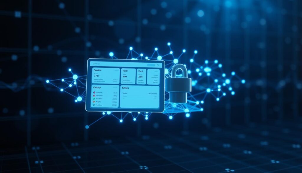 A sleek, modern crypto wallet user interface floating amidst a dynamic blockchain network visualization. In the foreground, the wallet displays a clean, intuitive dashboard with menus and icons. The middle ground features a 3D holographic representation of a blockchain, with nodes connected by glowing lines, pulsing with digital activity. In the background, a dark, atmospheric backdrop with subtle grid patterns and ethereal lighting, evoking the secure, decentralized nature of the blockchain. The overall scene conveys a sense of technological sophistication, security, and the seamless integration of digital assets and blockchain infrastructure.