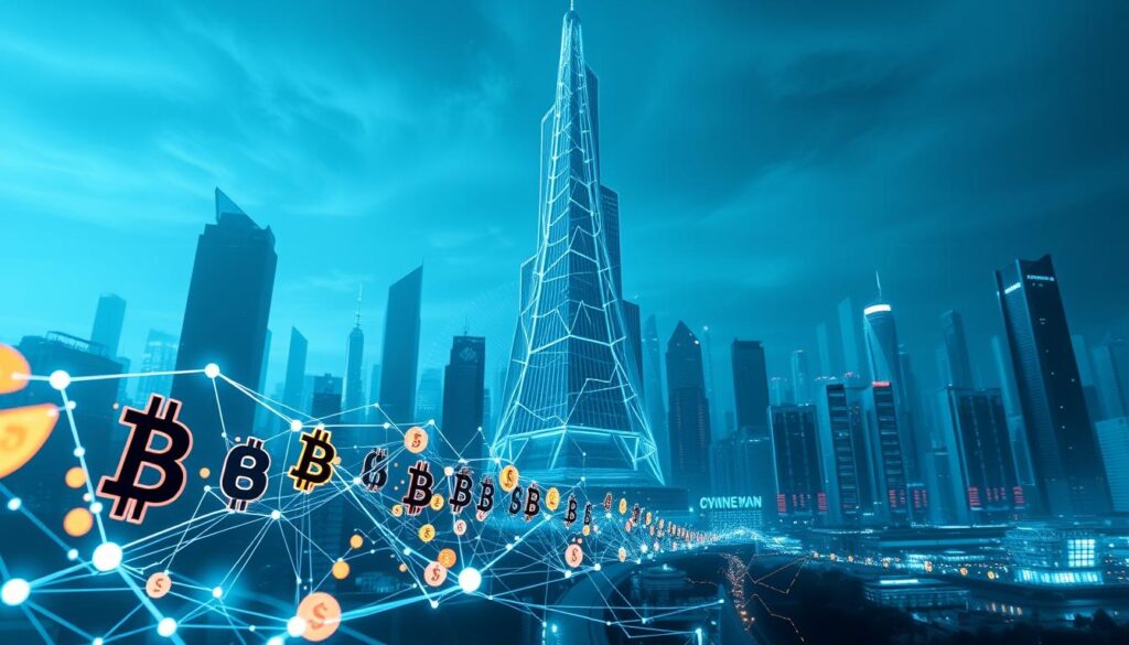 A captivating evolution of crypto trading pairs, depicted through a dynamic, high-contrast digital artwork. In the foreground, a series of interconnected cryptocurrency symbols pulsate with energy, showcasing the growth and diversification of trading pairs over time. The middle ground features a towering, abstracted data visualization, with lines and curves representing the intricate web of liquidity flows. In the background, a vast, futuristic cityscape of skyscrapers and neon lights sets the scene, hinting at the global scale and technological sophistication of the cryptocurrency market. The image is illuminated by a cool, metallic lighting that lends a sense of technological prowess and innovation. Captured at a dramatic, low-angle perspective, the overall composition conveys the transformative power and ever-changing nature of the crypto trading ecosystem. A captivating evolution of crypto trading pairs, depicted through a dynamic, high-contrast digital artwork. In the foreground, a series of interconnected cryptocurrency symbols pulsate with energy, showcasing the growth and diversification of trading pairs over time. The middle ground features a towering, abstracted data visualization, with lines and curves representing the intricate web of liquidity flows. In the background, a vast, futuristic cityscape of skyscrapers and neon lights sets the scene, hinting at the global scale and technological sophistication of the cryptocurrency market. The image is illuminated by a cool, metallic lighting that lends a sense of technological prowess and innovation. Captured at a dramatic, low-angle perspective, the overall composition conveys the transformative power and ever-changing nature of the crypto trading ecosystem.