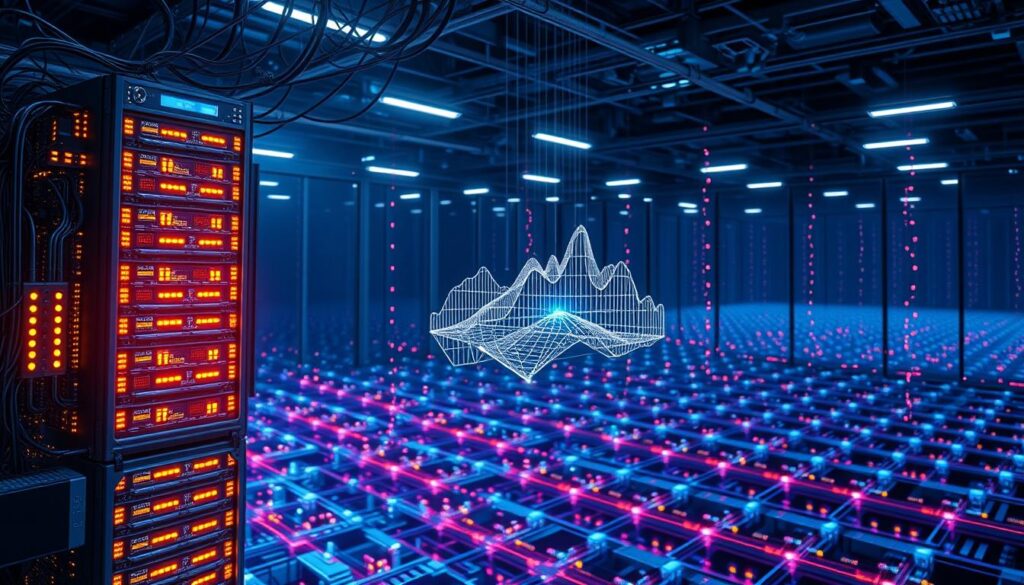 A complex blockchain network under close surveillance, with servers, nodes, and data flows visualized in a high-tech, futuristic style. The foreground depicts a towering blockchain node, its intricate circuitry and glowing interfaces casting a warm glow. In the middle ground, a 3D data visualization hovers, representing the flow of transactions and network activity. The background shows a vast, interconnected grid of blockchain nodes, their connections pulsing with energy. Dramatic lighting, with cool blues and purples contrasting the warm tones of the active components. The overall mood is one of technological sophistication and vigilant monitoring of a critical, secure infrastructure. A complex blockchain network under close surveillance, with servers, nodes, and data flows visualized in a high-tech, futuristic style. The foreground depicts a towering blockchain node, its intricate circuitry and glowing interfaces casting a warm glow. In the middle ground, a 3D data visualization hovers, representing the flow of transactions and network activity. The background shows a vast, interconnected grid of blockchain nodes, their connections pulsing with energy. Dramatic lighting, with cool blues and purples contrasting the warm tones of the active components. The overall mood is one of technological sophistication and vigilant monitoring of a critical, secure infrastructure.