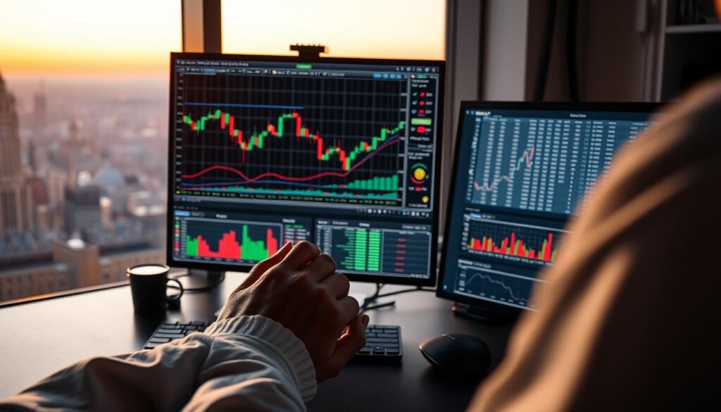 A data scientist's workstation, illuminated by soft, ambient lighting. On the screen, a complex visualization of historical stock market data, meticulously analyzed through a backtesting algorithm. The foreground features a pair of hands, fingers deftly manipulating trading parameters, optimizing a crypto derivatives strategy. In the middle ground, an array of performance metrics and risk indicators, providing insights into the model's efficacy. The background showcases a serene cityscape, a testament to the power of data-driven decision-making in the world of finance. A data scientist's workstation, illuminated by soft, ambient lighting. On the screen, a complex visualization of historical stock market data, meticulously analyzed through a backtesting algorithm. The foreground features a pair of hands, fingers deftly manipulating trading parameters, optimizing a crypto derivatives strategy. In the middle ground, an array of performance metrics and risk indicators, providing insights into the model's efficacy. The background showcases a serene cityscape, a testament to the power of data-driven decision-making in the world of finance.