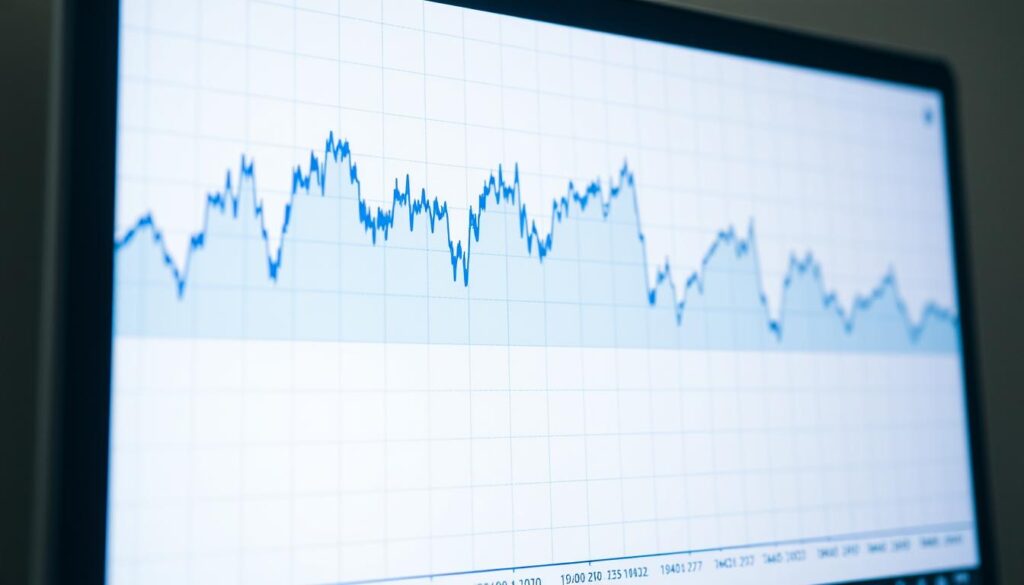 A detailed chart of the Relative Strength Index (RSI) technical indicator, displayed on a digital screen with a clean, minimal design. The RSI line graph is presented in shades of blue, highlighting the oscillating movements that track the momentum of a financial asset. The background is a soft, neutral tone, allowing the chart to take center stage. Subtle grid lines provide context, while the overall lighting creates a calm, professional atmosphere suitable for financial analysis. The composition emphasizes the RSI chart as the focal point, conveying its importance in understanding market trends and cryptocurrency trading strategies.