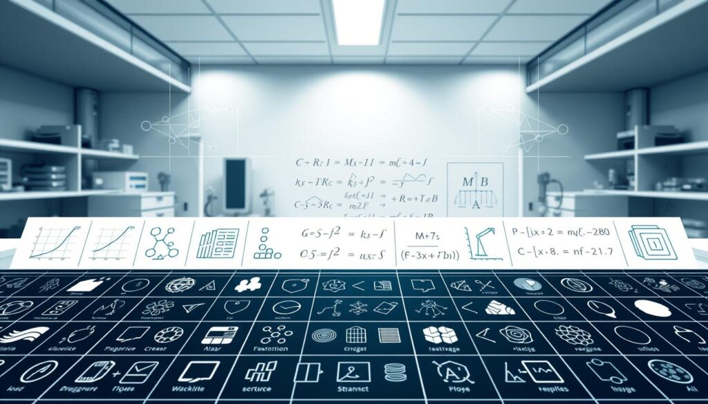A detailed schematic diagram of core machine learning algorithms, rendered in a technical, scientific style. In the foreground, a grid of icons representing fundamental algorithms like linear regression, decision trees, and neural networks. In the middle ground, mathematical expressions and data visualizations illustrate the underlying principles. The background features a sleek, minimalist laboratory setting with modern equipment, clean lines, and muted colors to convey a sense of precision and innovation. Soft, directional lighting casts subtle shadows, highlighting the depth and dimensionality of the scene. The overall mood is one of intellectual rigor and cutting-edge discovery. A detailed schematic diagram of core machine learning algorithms, rendered in a technical, scientific style. In the foreground, a grid of icons representing fundamental algorithms like linear regression, decision trees, and neural networks. In the middle ground, mathematical expressions and data visualizations illustrate the underlying principles. The background features a sleek, minimalist laboratory setting with modern equipment, clean lines, and muted colors to convey a sense of precision and innovation. Soft, directional lighting casts subtle shadows, highlighting the depth and dimensionality of the scene. The overall mood is one of intellectual rigor and cutting-edge discovery.
