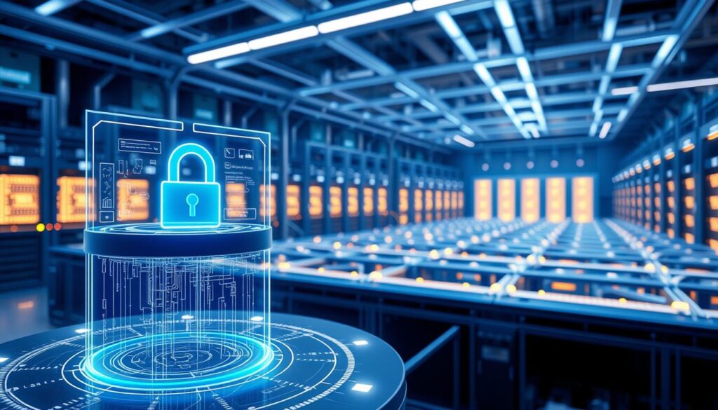 A futuristic and secure blockchain network, with a layered structure of interlocking security features. In the foreground, a sleek, holographic interface displays cryptographic keys and authorization protocols. In the middle ground, a complex web of nodes and distributed ledgers, secured by advanced encryption and consensus mechanisms. In the background, a vast, glowing data center, with servers and supercomputers powering the decentralized network. The scene is bathed in a cool, blue-tinted lighting, conveying a sense of technological sophistication and unbreakable digital integrity. A futuristic and secure blockchain network, with a layered structure of interlocking security features. In the foreground, a sleek, holographic interface displays cryptographic keys and authorization protocols. In the middle ground, a complex web of nodes and distributed ledgers, secured by advanced encryption and consensus mechanisms. In the background, a vast, glowing data center, with servers and supercomputers powering the decentralized network. The scene is bathed in a cool, blue-tinted lighting, conveying a sense of technological sophistication and unbreakable digital integrity.