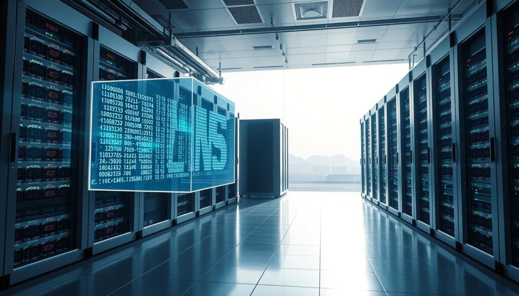 A futuristic data center enveloped in a shimmering forcefield, its servers humming with encrypted transactions. In the foreground, a floating holographic display showcases cascading lines of code, representing the secure processing of sensitive crypto newsletter data. The middle ground features angular architectural elements in cool metallic tones, reflecting an atmosphere of technological sophistication. The background depicts a vast, minimalist landscape, hinting at the global reach and decentralized nature of the crypto market. Dramatic lighting casts dramatic shadows, evoking a sense of power and protection. Overall, the scene conveys a strong narrative of cutting-edge data security safeguarding the sensitive information powering the crypto newsletter industry.
