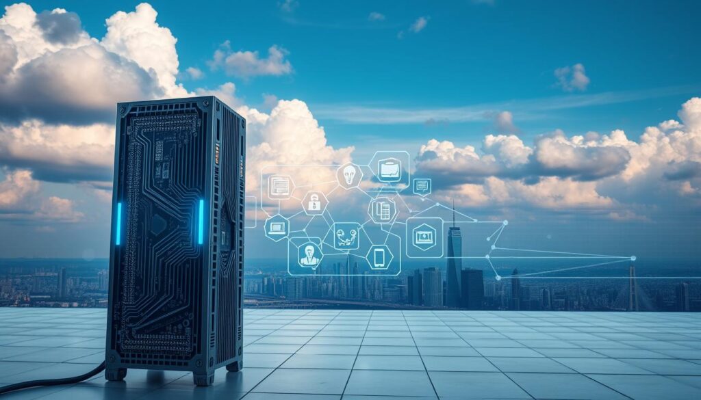 A futuristic scene of the Asia-Pacific region with a serene, cloud-filled sky. In the foreground, a sleek, metallic blockchain network node stands proudly, its intricate circuitry and glowing indicators suggesting advanced technology. Behind it, a cityscape of skyscrapers and bridges emerges, hinting at the integration of blockchain solutions into the urban landscape. The middle ground features a holographic display, showcasing various blockchain-powered applications and services, their data streams intertwining like digital vines. In the background, a network of blockchain nodes forms a seamless, interconnected grid, symbolizing the robust, decentralized infrastructure that powers Alibaba Cloud's Blockchain as a Service offering.