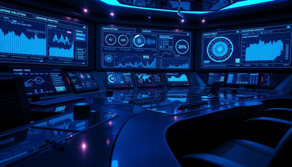 A high-tech control panel with sleek, futuristic interfaces and advanced analytics dashboards. Holographic displays showcase real-time data visualizations of market volatility, risk metrics, and asset performance. Intuitive control schemes allow users to monitor, analyze, and manage their digital asset portfolios with precision. The scene is bathed in a cool, blue-tinted lighting, creating a sense of technological sophistication. Subtle reflections on glossy surfaces add depth and a sense of depth. The overall atmosphere conveys a balance of power, control, and data-driven decision making in the dynamic world of cryptocurrency risk management. A high-tech control panel with sleek, futuristic interfaces and advanced analytics dashboards. Holographic displays showcase real-time data visualizations of market volatility, risk metrics, and asset performance. Intuitive control schemes allow users to monitor, analyze, and manage their digital asset portfolios with precision. The scene is bathed in a cool, blue-tinted lighting, creating a sense of technological sophistication. Subtle reflections on glossy surfaces add depth and a sense of depth. The overall atmosphere conveys a balance of power, control, and data-driven decision making in the dynamic world of cryptocurrency risk management.