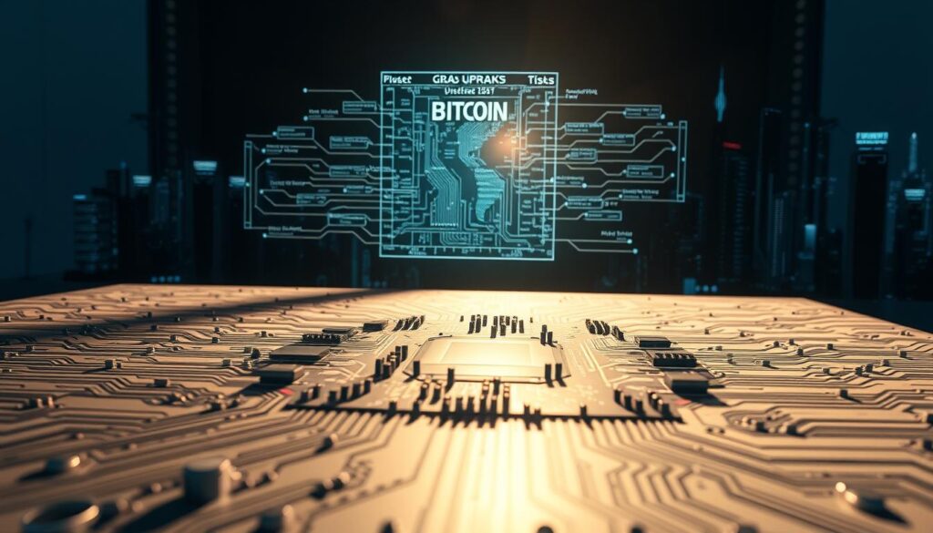 A meticulously detailed schematic diagram of blockchain network upgrade risks, illuminated by soft, diffused lighting that casts long shadows. In the foreground, a delicately rendered circuit board showcases the intricate dependencies and potential failure points. The middle ground features a holographic projection of data streams, representing the complex flow of information during an upgrade. In the background, a futuristic cityscape of skyscrapers and server towers symbolizes the larger ecosystem affected by blockchain protocol changes. The overall mood is one of thoughtful contemplation, inviting the viewer to ponder the technical and systemic challenges of managing blockchain upgrades. A meticulously detailed schematic diagram of blockchain network upgrade risks, illuminated by soft, diffused lighting that casts long shadows. In the foreground, a delicately rendered circuit board showcases the intricate dependencies and potential failure points. The middle ground features a holographic projection of data streams, representing the complex flow of information during an upgrade. In the background, a futuristic cityscape of skyscrapers and server towers symbolizes the larger ecosystem affected by blockchain protocol changes. The overall mood is one of thoughtful contemplation, inviting the viewer to ponder the technical and systemic challenges of managing blockchain upgrades.