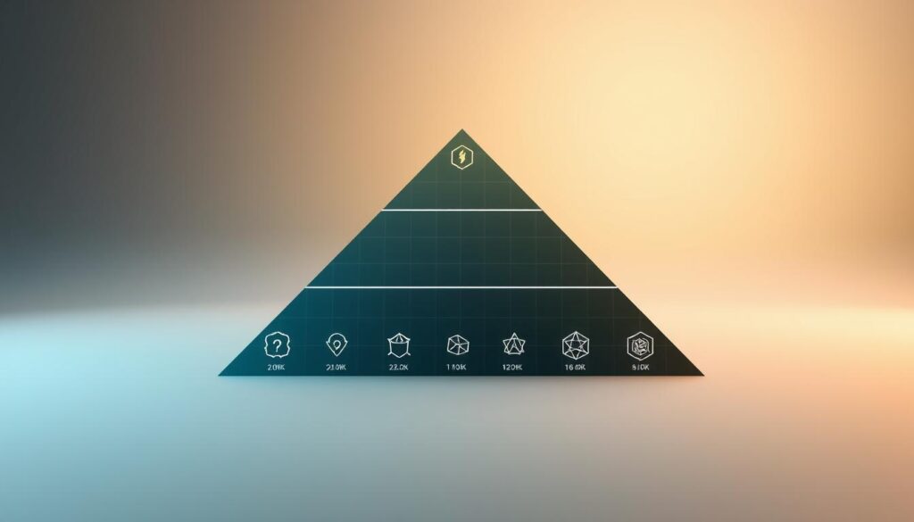 A sleek, minimalist digital illustration depicting a hierarchical ranking system for NFT rarity traits. In the foreground, a series of geometric shapes and icons representing various rarity levels, arranged in a visually appealing gradient. The middle ground showcases a transparent, holographic grid structure, symbolizing the data-driven nature of the ranking system. In the background, a subtle, ethereal backdrop evokes the digital realm of non-fungible tokens, with muted tones and a sense of depth. The overall composition conveys a sense of order, precision, and the importance of understanding rarity in the NFT ecosystem. A sleek, minimalist digital illustration depicting a hierarchical ranking system for NFT rarity traits. In the foreground, a series of geometric shapes and icons representing various rarity levels, arranged in a visually appealing gradient. The middle ground showcases a transparent, holographic grid structure, symbolizing the data-driven nature of the ranking system. In the background, a subtle, ethereal backdrop evokes the digital realm of non-fungible tokens, with muted tones and a sense of depth. The overall composition conveys a sense of order, precision, and the importance of understanding rarity in the NFT ecosystem.