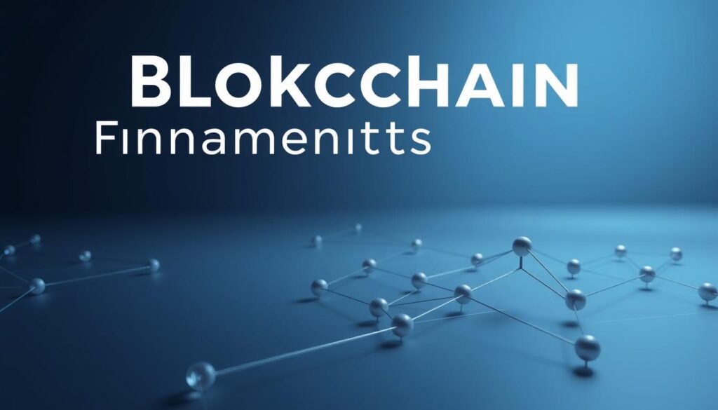 A sleek, minimalist illustration of blockchain technology fundamentals. In the foreground, a 3D rendering of a blockchain network with interconnected nodes, representing the decentralized and transparent nature of the system. In the middle ground, cryptographic symbols and geometric shapes, symbolizing the security and cryptography at the core of blockchain. In the background, a subtle gradient of blues and grays, evoking the digital and technological aspects of blockchain. Lighting is soft and diffused, creating a sense of depth and dimension. The overall atmosphere is one of sophistication, innovation, and cutting-edge technology.