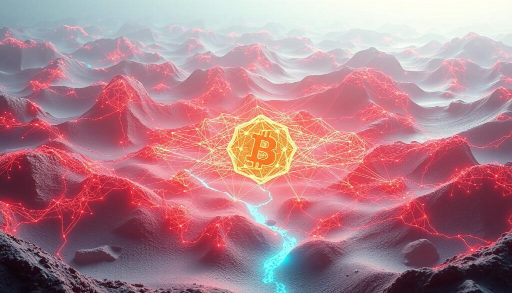 Intricate machine learning models cascade across a futuristic landscape, their neural networks pulsing with vivid, neon-tinged energy. A central cluster of interconnected nodes radiates an ethereal glow, surrounded by a constellation of smaller models, each specialized for a distinct task. The scene is lit by a soft, diffused light, casting long shadows and lending an air of mystery and complexity. The models appear to be in a state of constant evolution, their structures shifting and morphing as they adapt to the ever-changing demands of cryptocurrency volatility prediction. The overall atmosphere is one of technological sophistication and scientific exploration, hinting at the immense power and potential of this cutting-edge field of research.