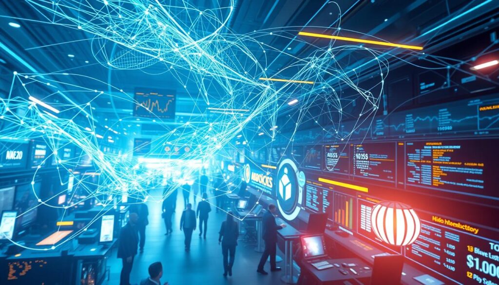 A bustling cryptocurrency transaction hub, with a transparent blockchain network overlay illuminating intricate financial flows. Analytical data visualizations cascade across the scene, revealing advanced tracing techniques - address clustering, transaction patterns, and hidden connections. Sleek user interfaces and holographic interfaces provide deep insights, while a cool, futuristic ambiance permeates the environment. Soft, directional lighting accentuates the technological complexity, creating a sense of precision and depth. The overall mood conveys the power of cryptocurrency forensics in unraveling financial mysteries on the blockchain. A bustling cryptocurrency transaction hub, with a transparent blockchain network overlay illuminating intricate financial flows. Analytical data visualizations cascade across the scene, revealing advanced tracing techniques - address clustering, transaction patterns, and hidden connections. Sleek user interfaces and holographic interfaces provide deep insights, while a cool, futuristic ambiance permeates the environment. Soft, directional lighting accentuates the technological complexity, creating a sense of precision and depth. The overall mood conveys the power of cryptocurrency forensics in unraveling financial mysteries on the blockchain.