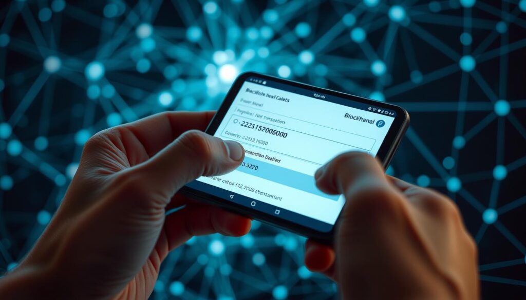 A close-up view of a hand holding a digital cryptocurrency wallet, with a blockchain transaction being signed on the screen. The wallet interface displays detailed transaction details and security prompts. In the background, a complex network of nodes and connections representing the blockchain infrastructure. Soft lighting highlights the focal point, creating a sense of importance and security around the signing process. The overall mood is one of precision, control, and the critical role of private keys in safeguarding crypto transactions. A close-up view of a hand holding a digital cryptocurrency wallet, with a blockchain transaction being signed on the screen. The wallet interface displays detailed transaction details and security prompts. In the background, a complex network of nodes and connections representing the blockchain infrastructure. Soft lighting highlights the focal point, creating a sense of importance and security around the signing process. The overall mood is one of precision, control, and the critical role of private keys in safeguarding crypto transactions.