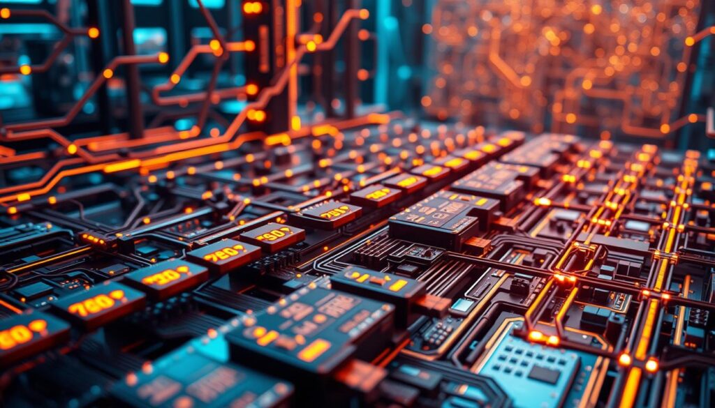 A complex system of interconnected circuits and parallel processing nodes, bathed in a warm glow of technological elegance. In the foreground, a series of transaction modules, their intricate pathways conveying the flow of digital assets. The middle ground reveals a dynamic matrix of processing hubs, their synchronized operations powering the seamless handling of concurrent transactions. In the background, a shimmering lattice of data conduits and computational relays, creating a mesmerizing tapestry of technological prowess. The scene is imbued with a sense of precision and efficiency, capturing the essence of a sophisticated parallel processing ecosystem.