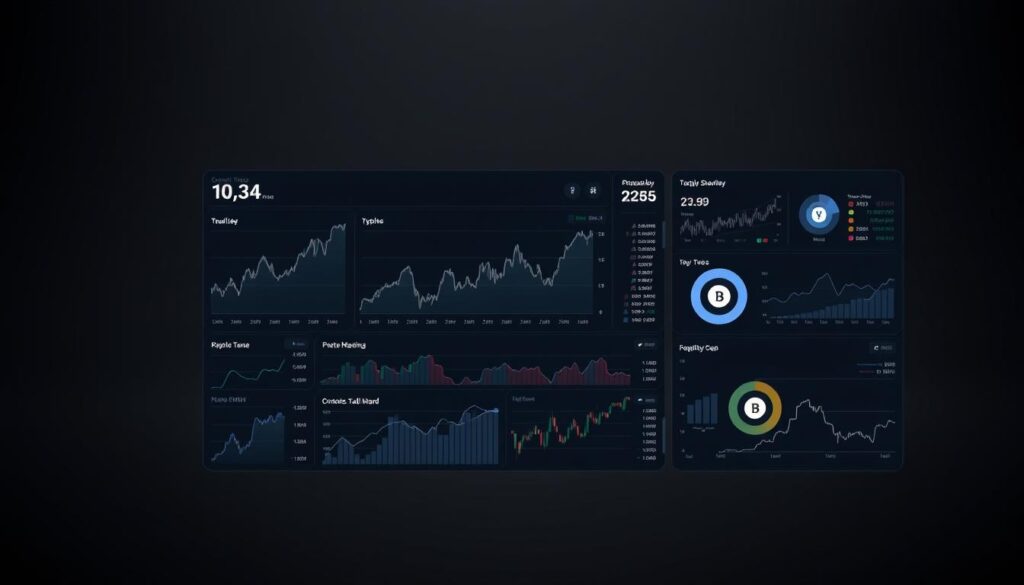 A comprehensive overview of the cryptocurrency market trends, depicted with a sleek and professional design. A data-rich dashboard illuminates the current state of the crypto landscape, showcasing key metrics and visualizations against a subdued, monochromatic backdrop. Strategically placed graphs, charts, and infographics provide insightful analysis of market movements, price fluctuations, and industry performance. The composition strikes a balance between technical precision and aesthetic elegance, guiding the viewer through the complex dynamics of the crypto market with clarity and visual impact. A comprehensive overview of the cryptocurrency market trends, depicted with a sleek and professional design. A data-rich dashboard illuminates the current state of the crypto landscape, showcasing key metrics and visualizations against a subdued, monochromatic backdrop. Strategically placed graphs, charts, and infographics provide insightful analysis of market movements, price fluctuations, and industry performance. The composition strikes a balance between technical precision and aesthetic elegance, guiding the viewer through the complex dynamics of the crypto market with clarity and visual impact.