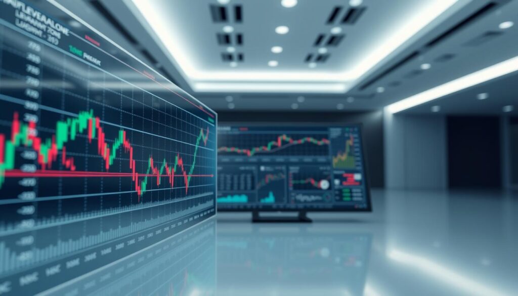 A detailed 3D visualization of financial data analysis, with a focus on crypto leverage trading liquidation zones. In the foreground, a comprehensive chart displays real-time liquidation data, with dynamic indicators and trend lines. The middle ground features a 3D model of a trading platform interface, showcasing various technical analysis tools. In the background, a sleek, minimalist environment with subtle lighting and depth of field, creating a sense of sophistication and precision. The overall scene conveys a harmonious blend of data-driven insights and intuitive decision-making, guiding the viewer through the complexities of leveraged cryptocurrency trading. A detailed 3D visualization of financial data analysis, with a focus on crypto leverage trading liquidation zones. In the foreground, a comprehensive chart displays real-time liquidation data, with dynamic indicators and trend lines. The middle ground features a 3D model of a trading platform interface, showcasing various technical analysis tools. In the background, a sleek, minimalist environment with subtle lighting and depth of field, creating a sense of sophistication and precision. The overall scene conveys a harmonious blend of data-driven insights and intuitive decision-making, guiding the viewer through the complexities of leveraged cryptocurrency trading.