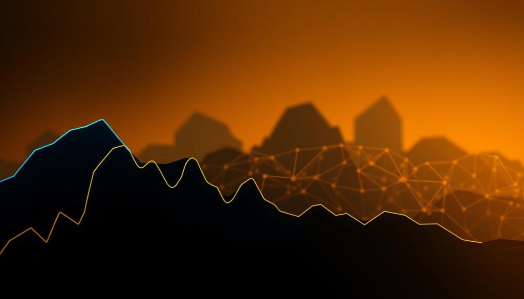A digital finance landscape with a focus on Bitcoin ETF daily net inflows. In the foreground, a dynamic line graph visualizes the daily fluctuations, rendered in shades of blue and gold against a dark, minimalist background. The middle ground features abstracted geometric shapes and patterns, representing the complex ecosystem of cryptocurrency exchanges and institutional investments. The background is bathed in a warm, diffused lighting, creating a sense of depth and emphasizing the analytical nature of the scene. The overall composition conveys a mood of data-driven insight and financial analysis, inviting the viewer to delve deeper into the trends and patterns of the Bitcoin ETF market. A digital finance landscape with a focus on Bitcoin ETF daily net inflows. In the foreground, a dynamic line graph visualizes the daily fluctuations, rendered in shades of blue and gold against a dark, minimalist background. The middle ground features abstracted geometric shapes and patterns, representing the complex ecosystem of cryptocurrency exchanges and institutional investments. The background is bathed in a warm, diffused lighting, creating a sense of depth and emphasizing the analytical nature of the scene. The overall composition conveys a mood of data-driven insight and financial analysis, inviting the viewer to delve deeper into the trends and patterns of the Bitcoin ETF market.