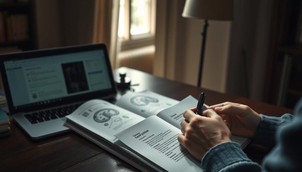 A dimly lit study, soft light filtering through a window, illuminating a wooden desk. On the desk, an open book reveals intricate diagrams and illustrations of seed phrase backup strategies. A laptop computer stands nearby, its screen displaying a step-by-step guide. In the foreground, a user's hands carefully write down a 12-word seed phrase onto a piece of paper, meticulously safeguarding the digital keys to their cryptocurrency holdings. The scene conveys a sense of importance and attention to detail, underscoring the critical nature of proper seed phrase management. A dimly lit study, soft light filtering through a window, illuminating a wooden desk. On the desk, an open book reveals intricate diagrams and illustrations of seed phrase backup strategies. A laptop computer stands nearby, its screen displaying a step-by-step guide. In the foreground, a user's hands carefully write down a 12-word seed phrase onto a piece of paper, meticulously safeguarding the digital keys to their cryptocurrency holdings. The scene conveys a sense of importance and attention to detail, underscoring the critical nature of proper seed phrase management.