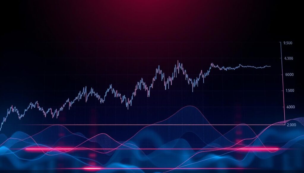 A dynamic cryptocurrency market volatility chart, rendered in a high-resolution, digital style. The chart displays a line graph with sharp peaks and valleys, reflecting the unpredictable nature of the crypto market. The background is a dark, moody gradient, creating a sense of intensity and urgency. Subtle metallic accents and neon highlights add depth and visual interest, while the overall composition is balanced and clean, allowing the data visualization to take center stage. The lighting is dramatic, casting dramatic shadows and highlights across the chart, emphasizing its technical and analytical nature. A dynamic cryptocurrency market volatility chart, rendered in a high-resolution, digital style. The chart displays a line graph with sharp peaks and valleys, reflecting the unpredictable nature of the crypto market. The background is a dark, moody gradient, creating a sense of intensity and urgency. Subtle metallic accents and neon highlights add depth and visual interest, while the overall composition is balanced and clean, allowing the data visualization to take center stage. The lighting is dramatic, casting dramatic shadows and highlights across the chart, emphasizing its technical and analytical nature.
