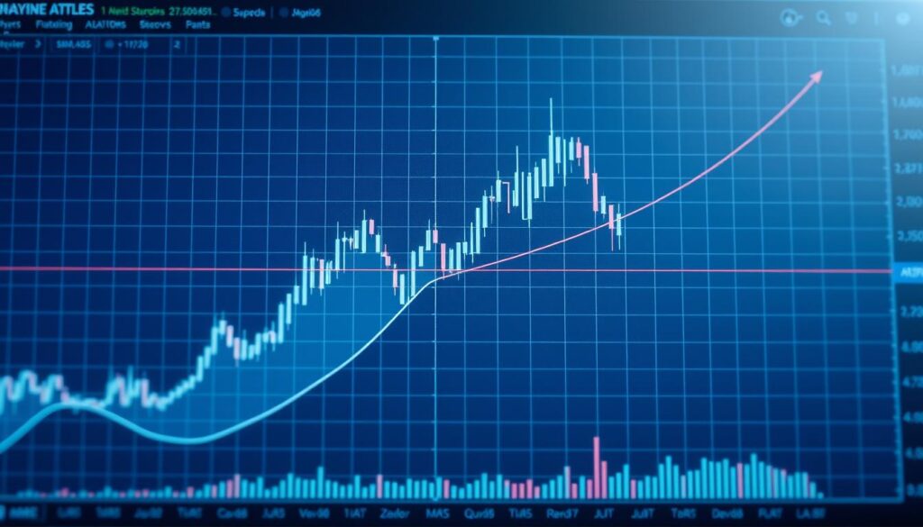 A high-quality technical analysis chart featuring a support and resistance line pattern, displayed on a digital financial dashboard with a sleek, minimalist design. The chart is rendered with precision, using a combination of clean lines, subtle grid patterns, and a muted color palette of blues and grays to convey a sense of professionalism and analytical rigor. The overall composition is well-balanced, with the chart taking center stage and complementary design elements creating a cohesive, visually appealing representation of the fundamental concepts of technical analysis in crypto trading.