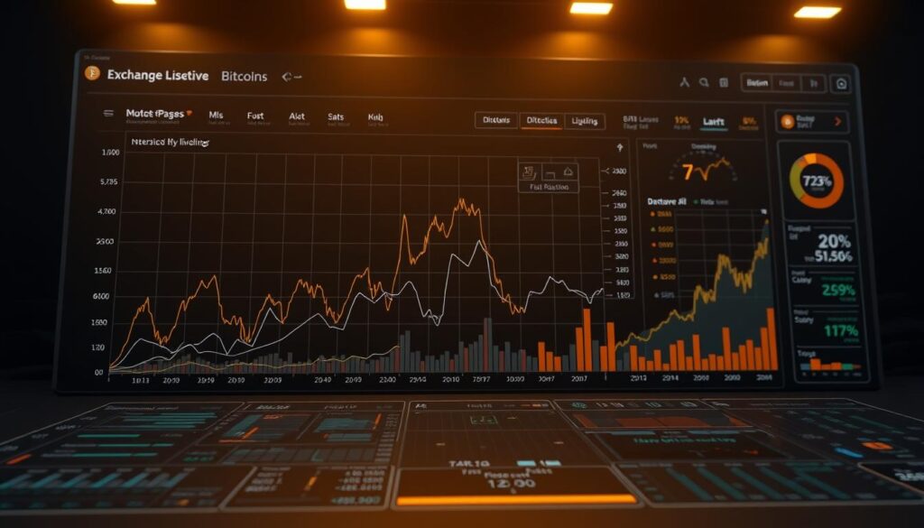 A high-resolution, ultra-detailed 3D rendering of a sophisticated bitcoin liquidity analysis dashboard. The foreground displays a complex interactive graph visualizing exchange reserve data, with dynamic charts, curves, and data points. The middle ground features a series of analytical tools, sliders, and metatags, giving the user fine-grained control over the liquidity metrics. The background depicts a sleek, minimalist interface with a dark, futuristic aesthetic, bathed in a warm, indirect lighting that highlights the precision of the data visualization. The overall mood is one of cutting-edge financial analysis, data-driven insights, and a deep understanding of bitcoin market dynamics. A high-resolution, ultra-detailed 3D rendering of a sophisticated bitcoin liquidity analysis dashboard. The foreground displays a complex interactive graph visualizing exchange reserve data, with dynamic charts, curves, and data points. The middle ground features a series of analytical tools, sliders, and metatags, giving the user fine-grained control over the liquidity metrics. The background depicts a sleek, minimalist interface with a dark, futuristic aesthetic, bathed in a warm, indirect lighting that highlights the precision of the data visualization. The overall mood is one of cutting-edge financial analysis, data-driven insights, and a deep understanding of bitcoin market dynamics.