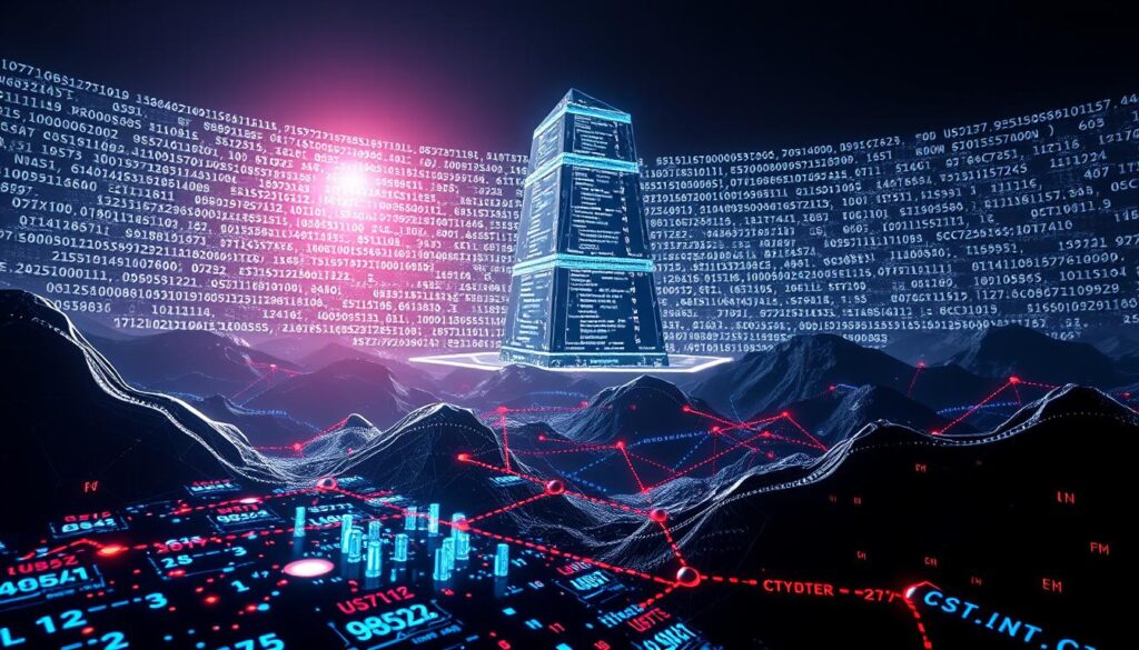 A high-tech digital landscape showcasing the intersection of blockchain technology and digital asset security. In the foreground, sleek, futuristic nodes and data visualizations pulsate with encrypted information. In the middle ground, a towering blockchain ledger structure rises, its facets reflecting the intricate web of transactions. In the background, a luminescent grid of cryptographic hashes and cryptographic algorithms creates a mesmerizing, impenetrable backdrop. Dramatic cinematic lighting casts dramatic shadows, conveying the robust, impenetrable nature of blockchain-powered digital asset protection. The overall aesthetic should feel modern, authoritative, and secure. A high-tech digital landscape showcasing the intersection of blockchain technology and digital asset security. In the foreground, sleek, futuristic nodes and data visualizations pulsate with encrypted information. In the middle ground, a towering blockchain ledger structure rises, its facets reflecting the intricate web of transactions. In the background, a luminescent grid of cryptographic hashes and cryptographic algorithms creates a mesmerizing, impenetrable backdrop. Dramatic cinematic lighting casts dramatic shadows, conveying the robust, impenetrable nature of blockchain-powered digital asset protection. The overall aesthetic should feel modern, authoritative, and secure.
