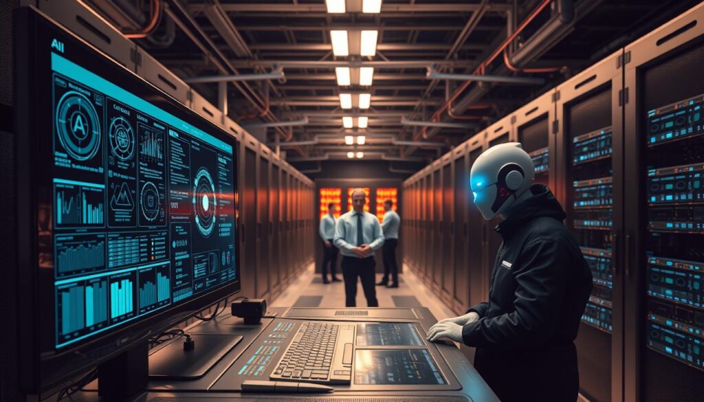 A high-tech screening process showcases the inner workings of an AI-powered crypto presale finder platform. In the foreground, a futuristic terminal displays a series of complex algorithms and data analytics, meticulously evaluating potential presale opportunities. The middle ground features a team of AI specialists, their faces obscured by holographic interfaces, intently monitoring the screening process. In the background, a vast data center hums with activity, its servers and cooling systems creating an atmosphere of technological sophistication. Diffused lighting casts a warm, authoritative glow, while the camera angle suggests a birds-eye view, conveying a sense of scale and precision. A high-tech screening process showcases the inner workings of an AI-powered crypto presale finder platform. In the foreground, a futuristic terminal displays a series of complex algorithms and data analytics, meticulously evaluating potential presale opportunities. The middle ground features a team of AI specialists, their faces obscured by holographic interfaces, intently monitoring the screening process. In the background, a vast data center hums with activity, its servers and cooling systems creating an atmosphere of technological sophistication. Diffused lighting casts a warm, authoritative glow, while the camera angle suggests a birds-eye view, conveying a sense of scale and precision.