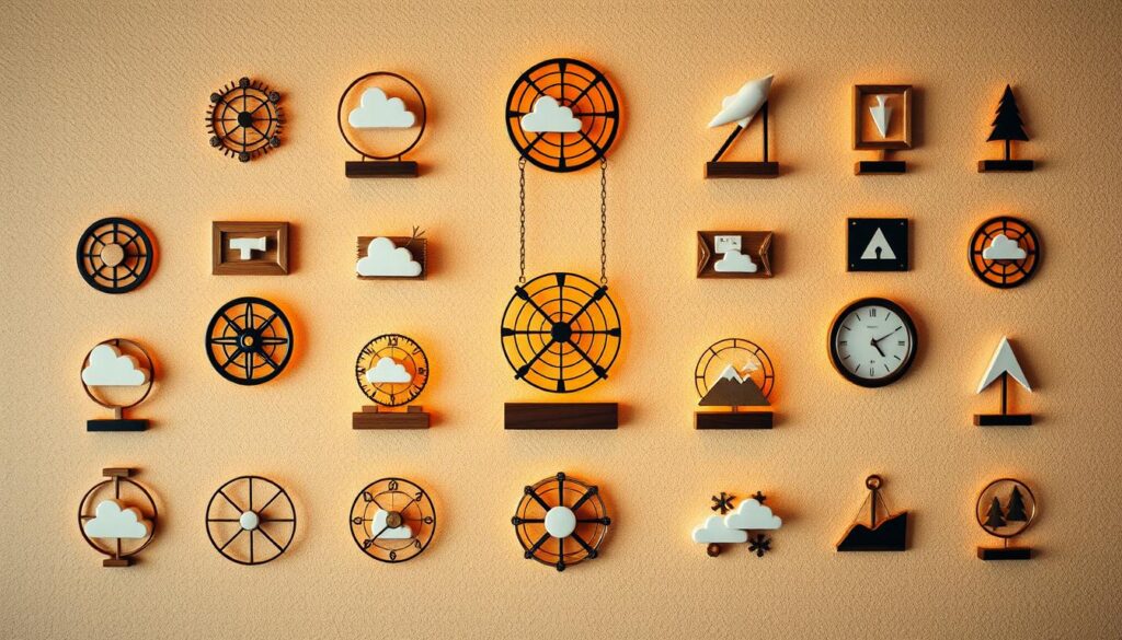 A meticulously crafted ensemble of traditional forecasting models, arranged in a neatly organized grid layout, illuminated by warm, diffused lighting. The models, each a distinct icon or visual metaphor, convey a sense of precision, rigor, and methodical analysis. The background is a subtly textured, muted palette, allowing the models to take center stage. The composition is balanced, with a clean, minimalist aesthetic that reflects the systematic and data-driven nature of these established forecasting techniques.