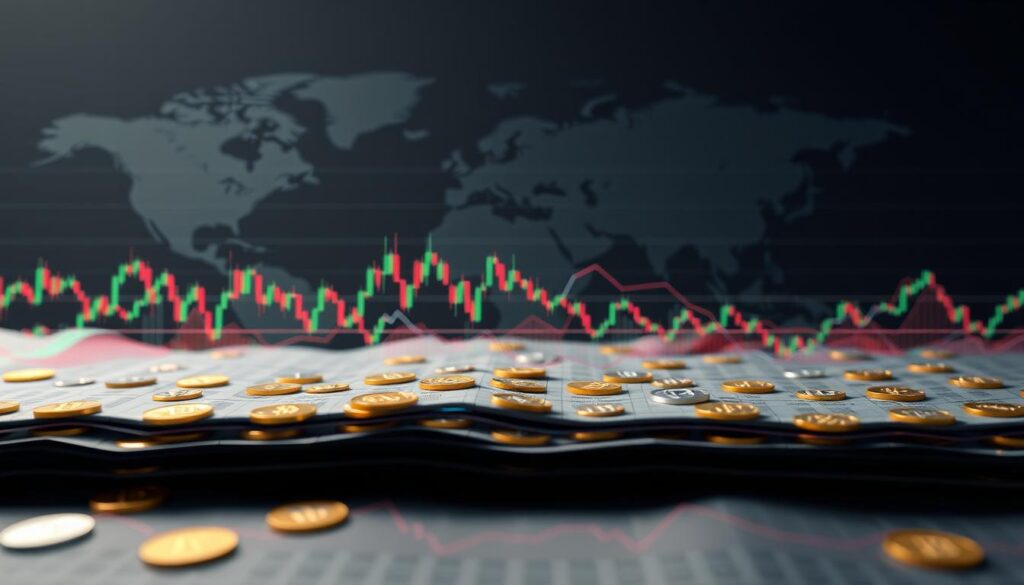 A meticulously crafted visualization of historical crypto market patterns. A detailed, high-resolution image capturing the ebb and flow of digital currency trading over time. The foreground showcases a layered grid of candlestick charts, each representing a different cryptocurrency's price movements. The middle ground features a spectrum of line graphs and technical indicators, conveying the cyclical nature of market trends. The background subtly depicts a world map, hinting at the global scope of the crypto ecosystem. Muted yet vibrant colors, soft lighting, and a clean, minimalist aesthetic create a sense of informed analysis and data-driven insights. This image aims to visually encapsulate the essence of "Historical Patterns and Recent Data Analysis" within the broader context of crypto market recovery. A meticulously crafted visualization of historical crypto market patterns. A detailed, high-resolution image capturing the ebb and flow of digital currency trading over time. The foreground showcases a layered grid of candlestick charts, each representing a different cryptocurrency's price movements. The middle ground features a spectrum of line graphs and technical indicators, conveying the cyclical nature of market trends. The background subtly depicts a world map, hinting at the global scope of the crypto ecosystem. Muted yet vibrant colors, soft lighting, and a clean, minimalist aesthetic create a sense of informed analysis and data-driven insights. This image aims to visually encapsulate the essence of "Historical Patterns and Recent Data Analysis" within the broader context of crypto market recovery.