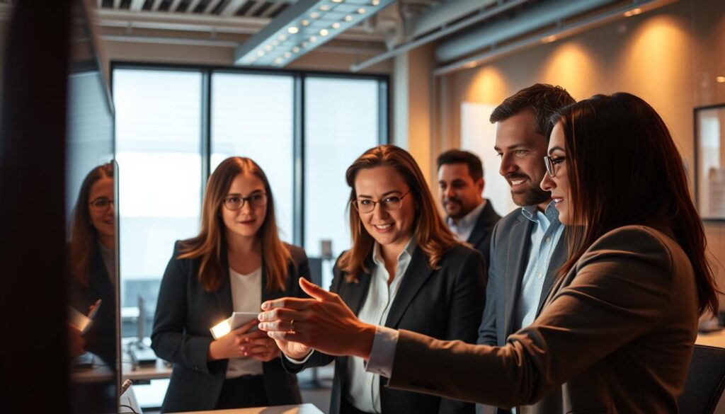 A sleek, professional office setting with a team of scholarship managers collaborating on a digital screen. Warm, directional lighting illuminates the scene, casting dynamic shadows and highlighting the focus on the central activity. The managers are engaged in discussion, their expressions conveying dedication and expertise. The background showcases the technological tools and resources they utilize to oversee the scholarship program. An atmosphere of efficiency and problem-solving permeates the space, reflecting the crucial role of scholarship managers in facilitating the "play-to-earn" gaming ecosystem. A sleek, professional office setting with a team of scholarship managers collaborating on a digital screen. Warm, directional lighting illuminates the scene, casting dynamic shadows and highlighting the focus on the central activity. The managers are engaged in discussion, their expressions conveying dedication and expertise. The background showcases the technological tools and resources they utilize to oversee the scholarship program. An atmosphere of efficiency and problem-solving permeates the space, reflecting the crucial role of scholarship managers in facilitating the "play-to-earn" gaming ecosystem.