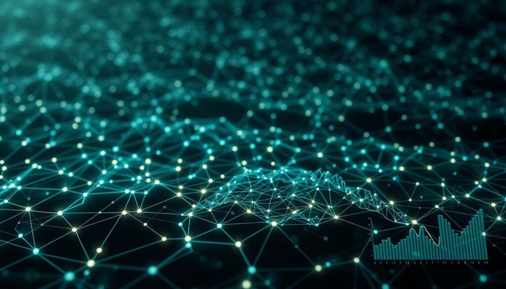 A sprawling blockchain network, its nodes pulsing with data, forms the backdrop for a series of case studies showcasing real-world carbon market implementations. In the foreground, intricate smart contract diagrams illustrate the flow of carbon credits, tracked and verified through the blockchain's secure ledger. Cascading charts and graphs visualize the impact of these emerging technologies, their dynamic lines and curves hinting at the scalability and transparency of this innovative approach to emissions trading. Soft, diffused lighting casts a contemplative glow, inviting the viewer to explore the nuances of this evolving landscape where technology and sustainability converge. A sprawling blockchain network, its nodes pulsing with data, forms the backdrop for a series of case studies showcasing real-world carbon market implementations. In the foreground, intricate smart contract diagrams illustrate the flow of carbon credits, tracked and verified through the blockchain's secure ledger. Cascading charts and graphs visualize the impact of these emerging technologies, their dynamic lines and curves hinting at the scalability and transparency of this innovative approach to emissions trading. Soft, diffused lighting casts a contemplative glow, inviting the viewer to explore the nuances of this evolving landscape where technology and sustainability converge.