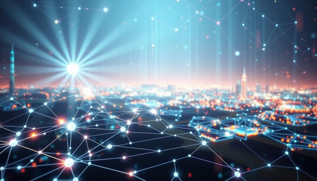 A transparent blockchain network, illuminated by rays of digital light, showcases its data in a seamless, trustworthy manner. In the foreground, a series of interconnected nodes and transactions, their details visible to all, symbolize the power of open and auditable records. The middle ground depicts a complex web of data flows, each path meticulously documented and accessible, fostering confidence and accountability. In the background, a vibrant, holographic landscape represents the decentralized nature of the blockchain, where no single entity controls the information. The overall atmosphere conveys a sense of transparency, empowerment, and the transformative potential of blockchain technology.