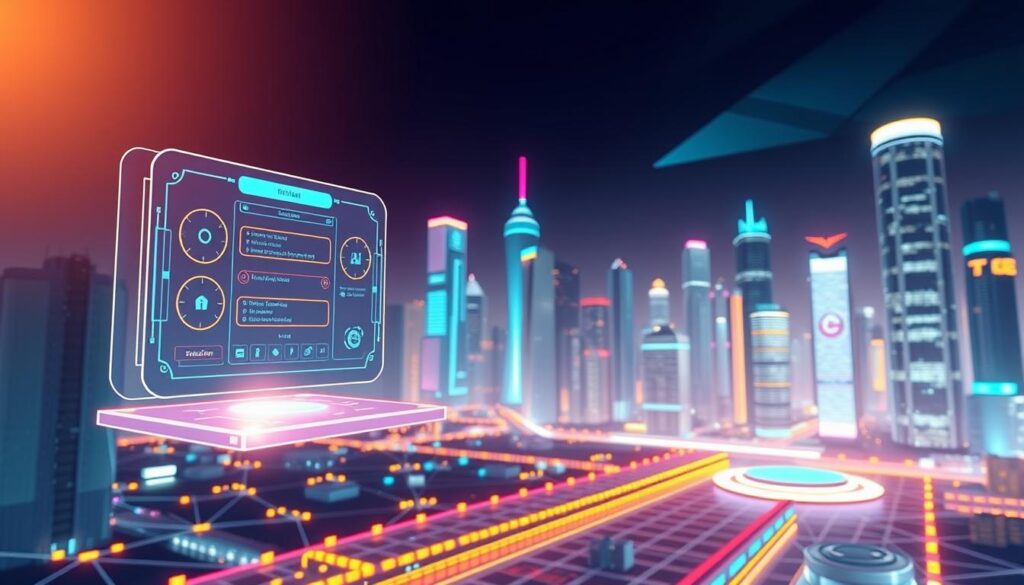 A vibrant, futuristic scene depicting the best practices for securing a spot on an NFT whitelist. In the foreground, a sleek, holographic interface with intuitive controls floats, guiding the user through the process. The middle ground features a network of interconnected nodes, representing the blockchain infrastructure. In the background, a cityscape of towering skyscrapers and neon lights sets the tone for the cutting-edge, technological environment. Soft, warm lighting casts a glow over the entire scene, creating a sense of optimism and innovation. The overall atmosphere conveys the importance of staying ahead of the curve in the ever-evolving world of NFTs.