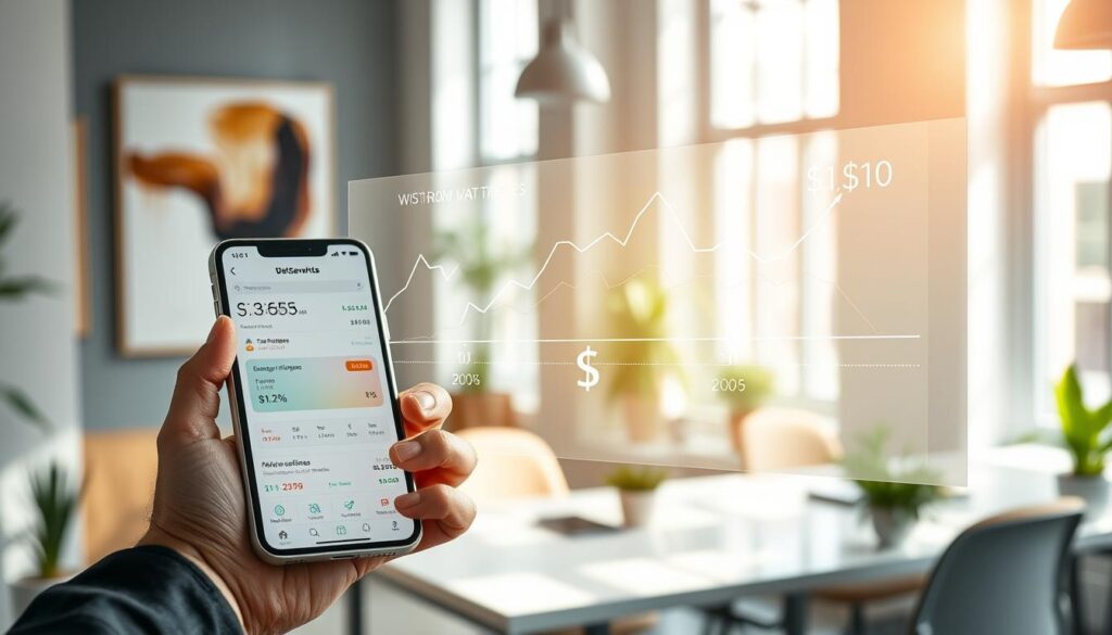 A visually compelling scene illustrating the concepts of fees, withdrawal minimums, and timing in the context of earning Bitcoin rewards. In the foreground, a modern digital wallet interface is displayed on a sleek smartphone held by a professionally dressed individual, casually reviewing the screen. In the middle, a translucent overlay of graphical representations of fees and timing metrics, such as fluctuating graphs and dollar signs, gently intersects the smartphone. The background features a softly lit co-working space with abstract artwork and potted plants, creating a sophisticated atmosphere. Bright, natural light pours in through windows, casting subtle shadows and enhancing the technical feel. The overall mood is focused and inspired, reflecting the journey of managing earnings efficiently. A visually compelling scene illustrating the concepts of fees, withdrawal minimums, and timing in the context of earning Bitcoin rewards. In the foreground, a modern digital wallet interface is displayed on a sleek smartphone held by a professionally dressed individual, casually reviewing the screen. In the middle, a translucent overlay of graphical representations of fees and timing metrics, such as fluctuating graphs and dollar signs, gently intersects the smartphone. The background features a softly lit co-working space with abstract artwork and potted plants, creating a sophisticated atmosphere. Bright, natural light pours in through windows, casting subtle shadows and enhancing the technical feel. The overall mood is focused and inspired, reflecting the journey of managing earnings efficiently.