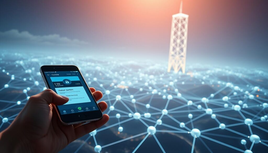 Blockchain payment process: a digital landscape of interlocking transactions, secured by cryptography. In the foreground, a sleek mobile device displays a seamless interface, enabling secure cross-border transfers. The middle ground features a network of nodes, each validating the flow of digital assets with precision. In the background, a towering blockchain infrastructure, its distributed ledger a testament to transparency and trust. Soft, diffused lighting illuminates the scene, creating a sense of ethereal elegance. The angle is slightly elevated, offering a bird's-eye view of this cutting-edge financial ecosystem. Blockchain payment process: a digital landscape of interlocking transactions, secured by cryptography. In the foreground, a sleek mobile device displays a seamless interface, enabling secure cross-border transfers. The middle ground features a network of nodes, each validating the flow of digital assets with precision. In the background, a towering blockchain infrastructure, its distributed ledger a testament to transparency and trust. Soft, diffused lighting illuminates the scene, creating a sense of ethereal elegance. The angle is slightly elevated, offering a bird's-eye view of this cutting-edge financial ecosystem.