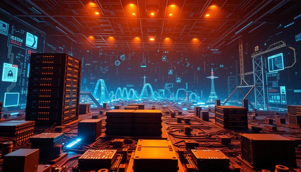 Comparative analysis of decentralized storage platforms: a wide-angle shot showcasing the key features and capabilities of leading blockchain-based file systems. In the foreground, various storage nodes and data structures symbolize the decentralized architecture. The middle ground highlights the interoperability and cross-chain integration between platforms, while the background depicts a futuristic, tech-infused landscape with data visualizations and blockchain infrastructure. Warm lighting casts an authoritative, technical tone, accentuating the complex interplay of technology, security, and distributed consensus. The overall composition conveys the comprehensive evaluation of decentralized storage solutions in a visually compelling manner. Comparative analysis of decentralized storage platforms: a wide-angle shot showcasing the key features and capabilities of leading blockchain-based file systems. In the foreground, various storage nodes and data structures symbolize the decentralized architecture. The middle ground highlights the interoperability and cross-chain integration between platforms, while the background depicts a futuristic, tech-infused landscape with data visualizations and blockchain infrastructure. Warm lighting casts an authoritative, technical tone, accentuating the complex interplay of technology, security, and distributed consensus. The overall composition conveys the comprehensive evaluation of decentralized storage solutions in a visually compelling manner.