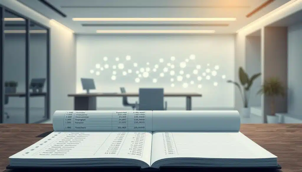 Crisp, minimalist digital illustration depicting a secure, streamlined crypto transaction record-keeping system. In the foreground, a neatly organized ledger with detailed transaction logs. In the middle ground, a softly glowing blockchain visualization, nodes connected by glowing lines. In the background, a sleek, modern office setting with clean lines and muted colors, conveying a sense of professionalism and trust. Soft, indirect lighting casts a warm glow over the scene. The overall mood is one of efficiency, transparency, and technological sophistication.