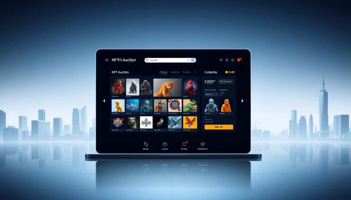 NFT auction bidding platform system