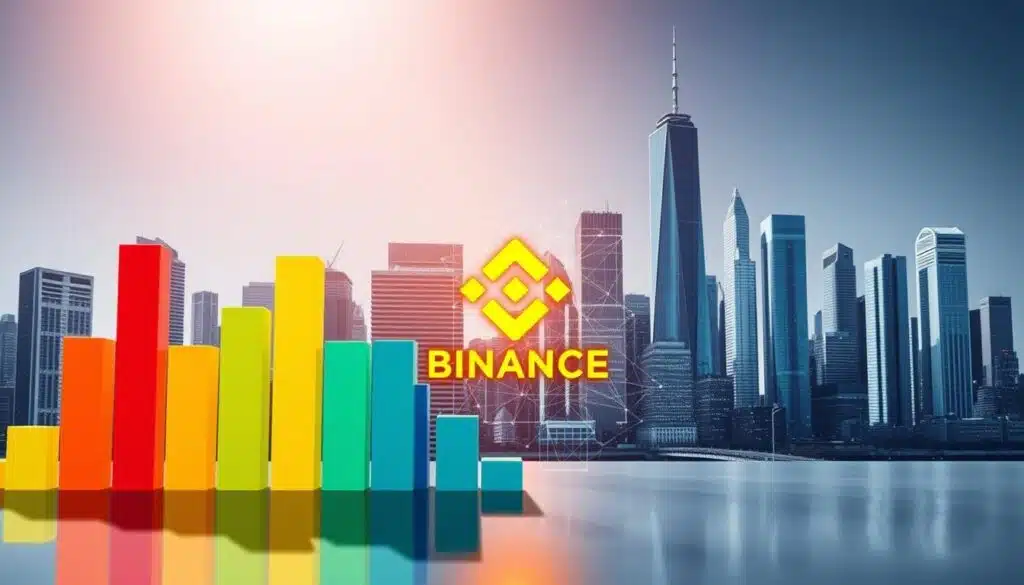 A visually striking illustration depicting the concept of "trading volume" in the context of cryptocurrency exchanges. In the foreground, a dynamic graph showing fluctuating trading volume bars, with some bars highlighted in vibrant colors to represent increased activity. In the middle ground, an abstract representation of Binance’s logo subtly integrated into a digital network, symbolizing its dominance in the market. In the background, a stylized city skyline made up of pixelated skyscrapers, conveying a sense of technological advancement. The lighting is bright and futuristic, casting soft shadows to enhance the depth of the image. The atmosphere is one of tension yet opportunity, embodying the complexities of market structure and risk associated with exchange dominance. The overall composition is clean, professional, and visually engaging, ensuring it attracts readers' attention effectively. A visually striking illustration depicting the concept of "trading volume" in the context of cryptocurrency exchanges. In the foreground, a dynamic graph showing fluctuating trading volume bars, with some bars highlighted in vibrant colors to represent increased activity. In the middle ground, an abstract representation of Binance’s logo subtly integrated into a digital network, symbolizing its dominance in the market. In the background, a stylized city skyline made up of pixelated skyscrapers, conveying a sense of technological advancement. The lighting is bright and futuristic, casting soft shadows to enhance the depth of the image. The atmosphere is one of tension yet opportunity, embodying the complexities of market structure and risk associated with exchange dominance. The overall composition is clean, professional, and visually engaging, ensuring it attracts readers' attention effectively.